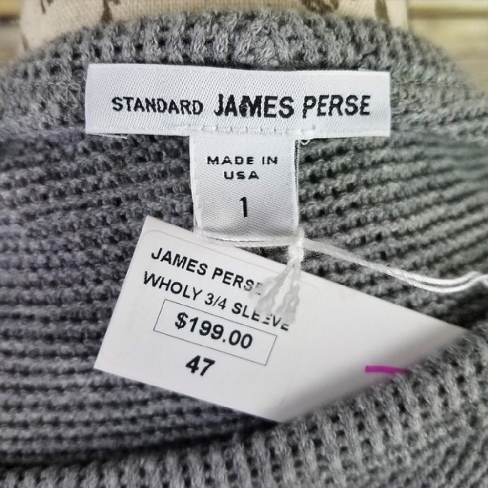JAMES PERSE Wholy 3/4 Sleeve Waffle Knit Top NWT 1 - Picture 7 of 8
